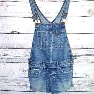 Abercrombie & Fitch Distressed Denim Overall Short